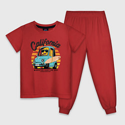 Пижама хлопковая детская Калифорния, цвет: красный