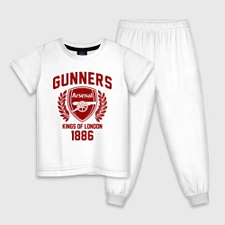 Пижама хлопковая детская Arsenal: Kings of London, цвет: белый