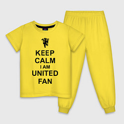 Пижама хлопковая детская Keep Calm & United fan, цвет: желтый