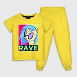 Пижама хлопковая детская DJ Pon-3 RAVE, цвет: желтый