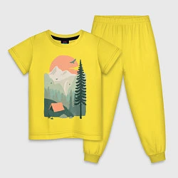 Пижама хлопковая детская Wood Adventure, цвет: желтый