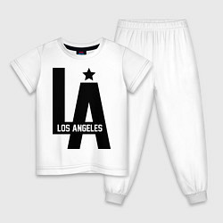 Пижама хлопковая детская Los Angeles Star, цвет: белый