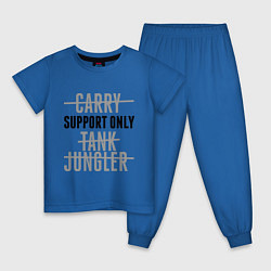 Пижама хлопковая детская Support only, цвет: синий