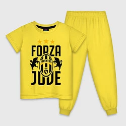 Пижама хлопковая детская Forza Juve, цвет: желтый