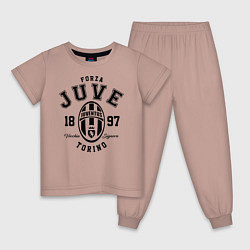 Пижама хлопковая детская Forza Juve 1897: Torino, цвет: пыльно-розовый
