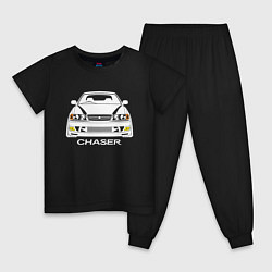 Пижама хлопковая детская Toyota Chaser JZX100, цвет: черный