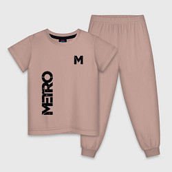 Пижама хлопковая детская METRO M, цвет: пыльно-розовый