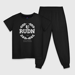 Пижама хлопковая детская RUDN, цвет: черный