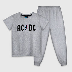 Пижама хлопковая детская AC/DC, цвет: меланж