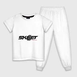 Пижама хлопковая детская Skillet Comatose, цвет: белый