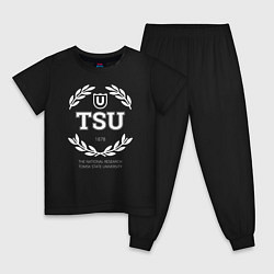 Пижама хлопковая детская TSU, цвет: черный