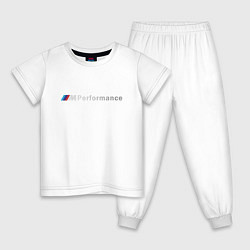 Пижама хлопковая детская BMW M PREFORMANCE НА СПИНЕ, цвет: белый