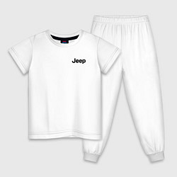 Пижама хлопковая детская JEEP, цвет: белый