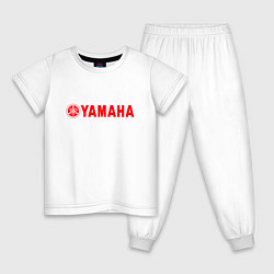 Пижама хлопковая детская YAMAHA, цвет: белый