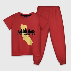 Пижама хлопковая детская Лос-Анджелес - США, цвет: красный