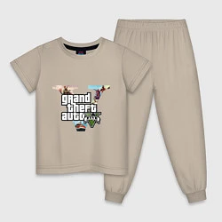 Пижама хлопковая детская GTA 5: City, цвет: миндальный
