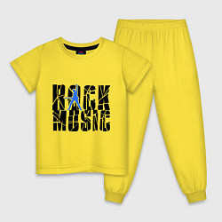 Пижама хлопковая детская Rock music, цвет: желтый