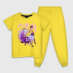 Пижама хлопковая детская No Game No Life, цвет: желтый