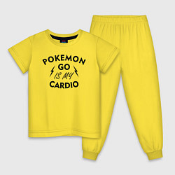 Пижама хлопковая детская Pokemon go is my Cardio, цвет: желтый