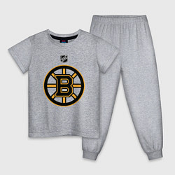 Пижама хлопковая детская Boston Bruins NHL, цвет: меланж