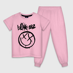 Пижама хлопковая детская BLINK-182, цвет: светло-розовый