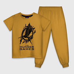 Пижама хлопковая детская The Hunger Games цвета горчичный — фото 1