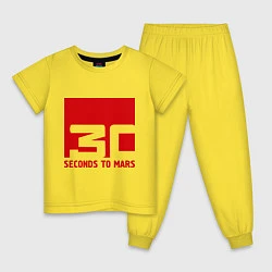 Пижама хлопковая детская 30 seconds to mars, цвет: желтый
