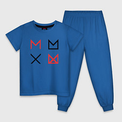 Пижама хлопковая детская MONSTA X, цвет: синий