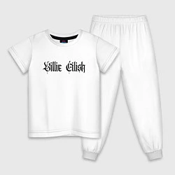 Пижама хлопковая детская BILLIE EILISH: Gangsta, цвет: белый