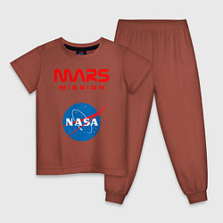Пижама хлопковая детская Nasa Mars mission, цвет: кирпичный