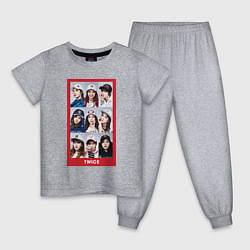 Пижама хлопковая детская TWICE, цвет: меланж