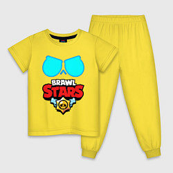 Пижама хлопковая детская BRAWL STARS 8-BIT, цвет: желтый