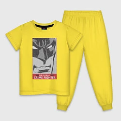 Пижама хлопковая детская Crime Fighter, цвет: желтый
