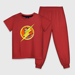 Пижама хлопковая детская Flash, цвет: красный