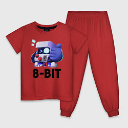 Пижама хлопковая детская Brawl Stars 8-BIT, цвет: красный