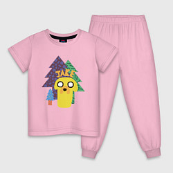 Пижама хлопковая детская Время приключений Jake, цвет: светло-розовый