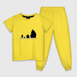 Пижама хлопковая детская Totoro Beatles, цвет: желтый