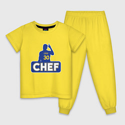 Пижама хлопковая детская Curry, цвет: желтый