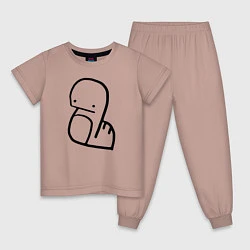 Пижама хлопковая детская Stray Kids, цвет: пыльно-розовый