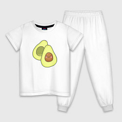 Пижама хлопковая детская Авокадо, цвет: белый