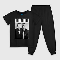 Пижама хлопковая детская Lindemann, цвет: черный