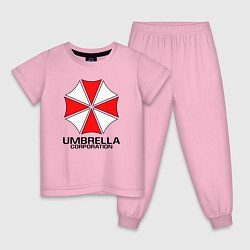 Пижама хлопковая детская UMBRELLA CORP, цвет: светло-розовый