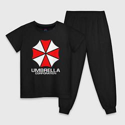 Пижама хлопковая детская UMBRELLA CORP, цвет: черный