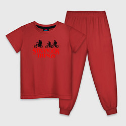 Пижама хлопковая детская STRANGER THINGS цвета красный — фото 1
