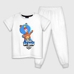 Пижама хлопковая детская BRAWL STARS EL BROWN, цвет: белый