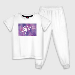 Пижама хлопковая детская LOVE, цвет: белый