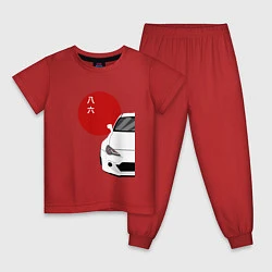 Пижама хлопковая детская Toyota GT 86 Hachirocku, цвет: красный