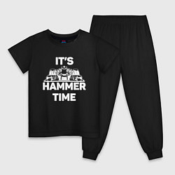 Пижама хлопковая детская It's hammer time, цвет: черный