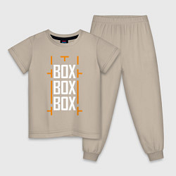 Пижама хлопковая детская Box box box, цвет: миндальный