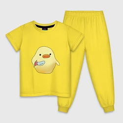 Пижама хлопковая детская Утёнок с ножом, цвет: желтый